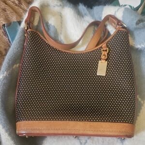 Brown and Black Polka Dot Women's Bag